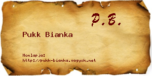 Pukk Bianka névjegykártya